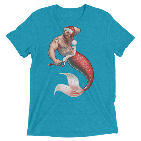 Merman Christmas (Retail Triblend)-Triblend T-Shirt-Swish Embassy