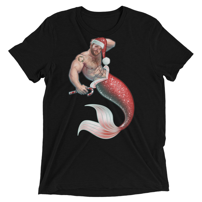 Merman Christmas (Retail Triblend)-Triblend T-Shirt-Swish Embassy