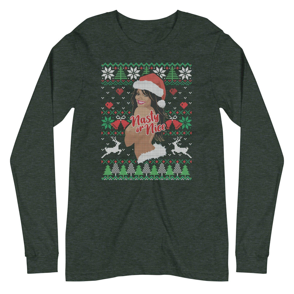 Nasty or Nice (Ugly Christmas)-T-Shirts-Swish Embassy