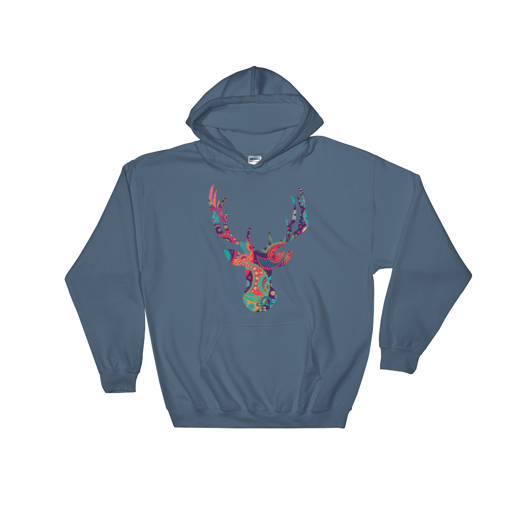 Paisley Stag (Hoodie)-Hoodie-Swish Embassy
