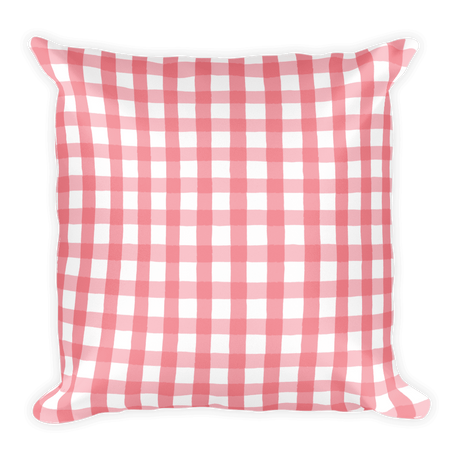 Pink Gingham (Pillow)-Pillow-Swish Embassy