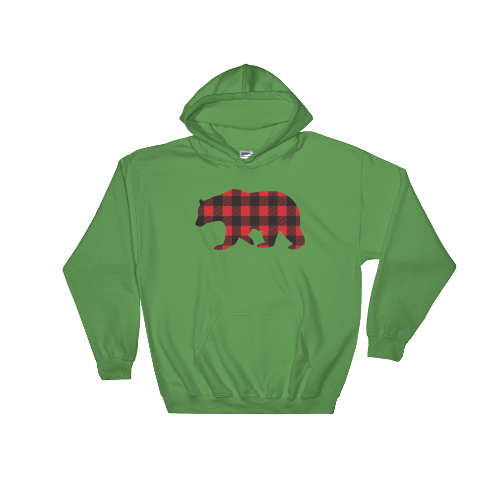 Plaid Bear (Hoodie)-Christmas Hoodies-Swish Embassy