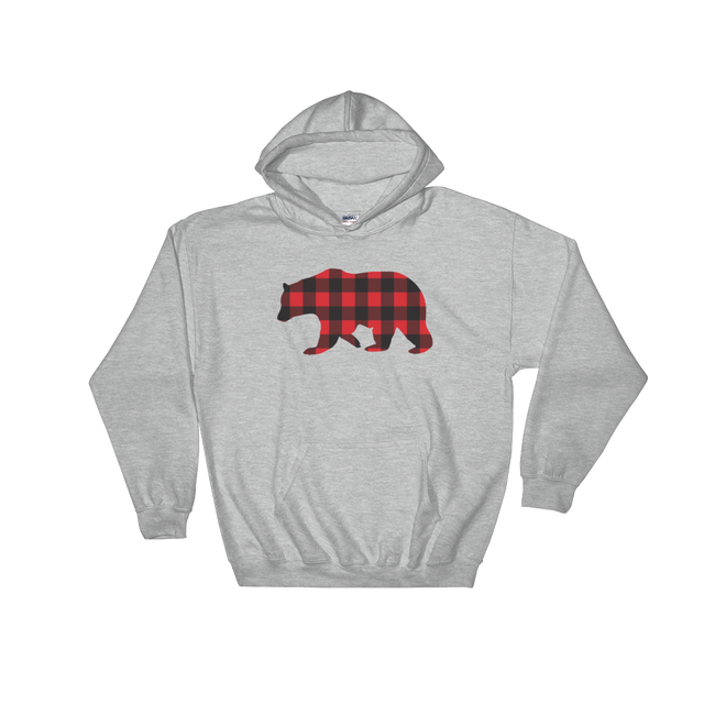 Plaid Bear (Hoodie)-Christmas Hoodies-Swish Embassy