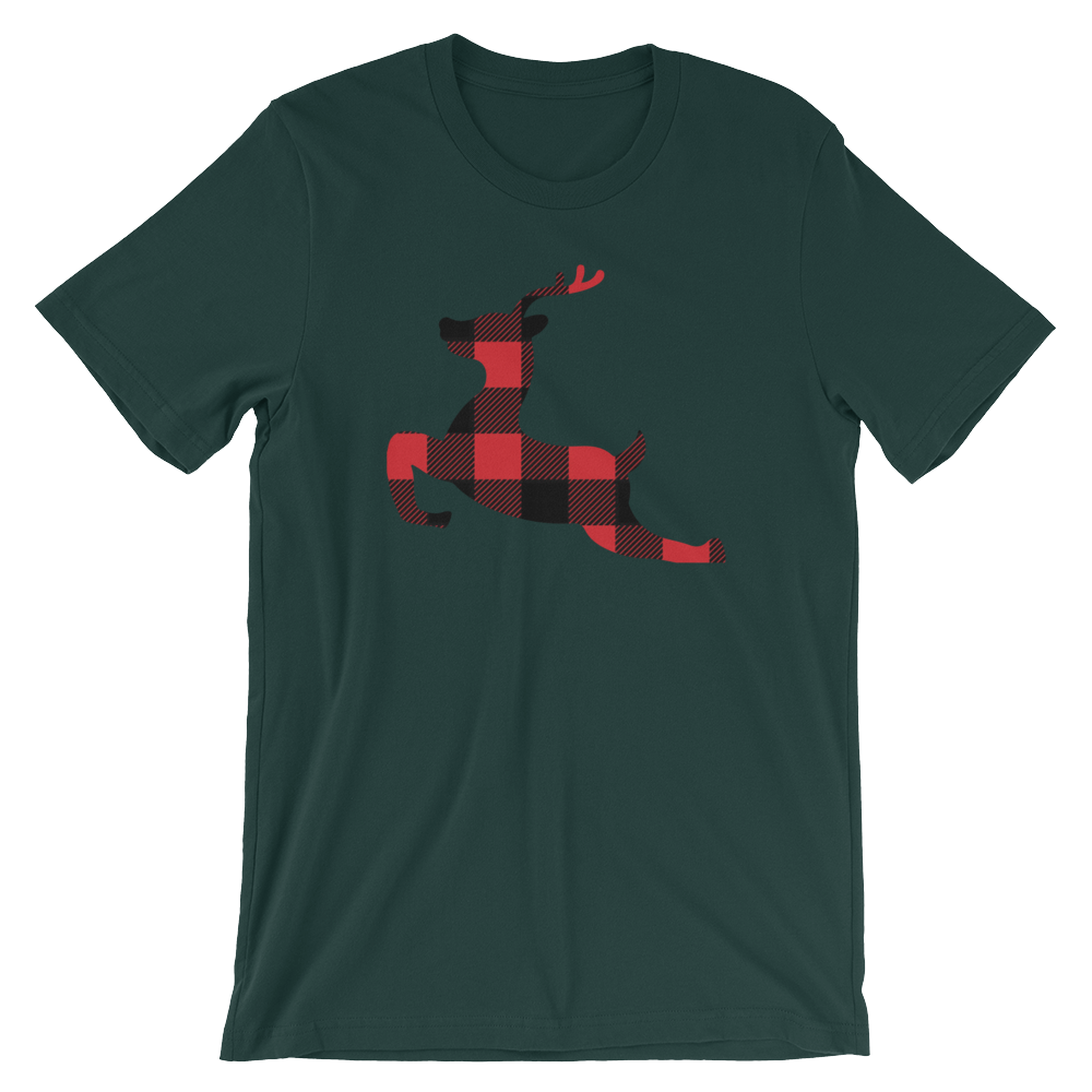 Plaid Reindeer-Christmas T-Shirts-Swish Embassy