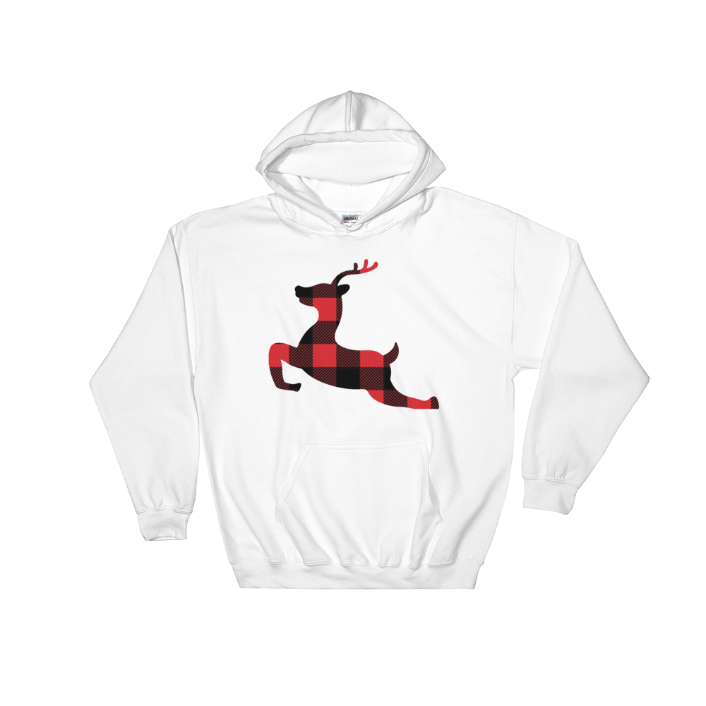 Plaid Reindeer (Hoodie)-Christmas Hoodies-Swish Embassy