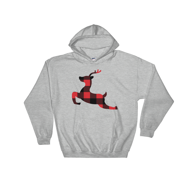 Plaid Reindeer (Hoodie)-Christmas Hoodies-Swish Embassy