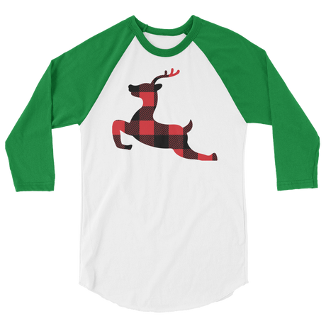 Plaid Reindeer (Raglan)-Raglan-Swish Embassy