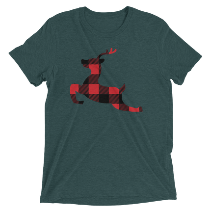 Plaid Reindeer (Retail Triblend)-Triblend T-Shirt-Swish Embassy
