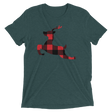 Plaid Reindeer (Retail Triblend)-Triblend T-Shirt-Swish Embassy