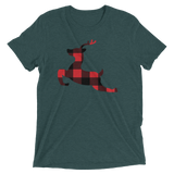 Plaid Reindeer (Retail Triblend)-Triblend T-Shirt-Swish Embassy