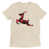 Plaid Reindeer (Retail Triblend)-Triblend T-Shirt-Swish Embassy