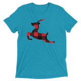 Plaid Reindeer (Retail Triblend)-Triblend T-Shirt-Swish Embassy