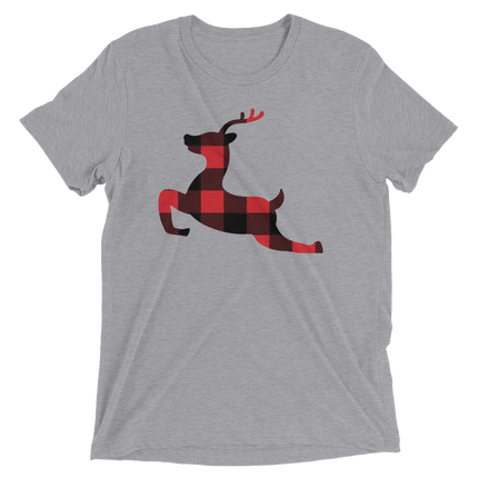 Plaid Reindeer (Retail Triblend)-Triblend T-Shirt-Swish Embassy