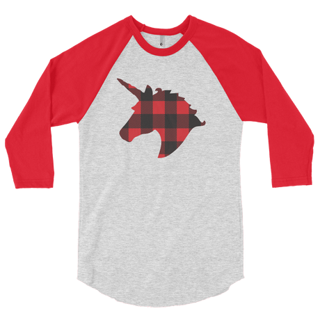 Plaid Unicorn (Raglan)-Raglan-Swish Embassy