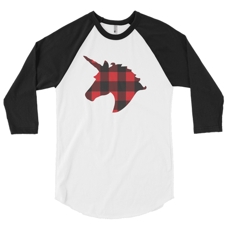 Plaid Unicorn (Raglan)-Raglan-Swish Embassy