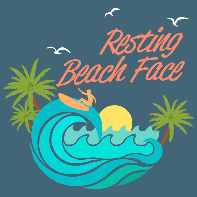 Resting Beach Face-T-Shirts-Swish Embassy